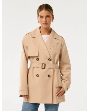 Forever New Rhea Petite Trench Coat - Natural