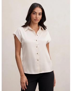 Forever New Nelly Grown On Sleeve Shirt - Natural