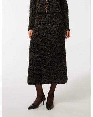 Forever New Anais Tweed Co-Ord Midi Skirt - Black