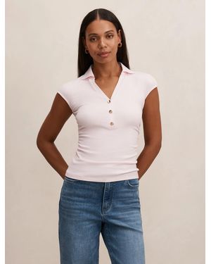 Forever New Winnie Extended Shoulder Polo Shirt - Blue