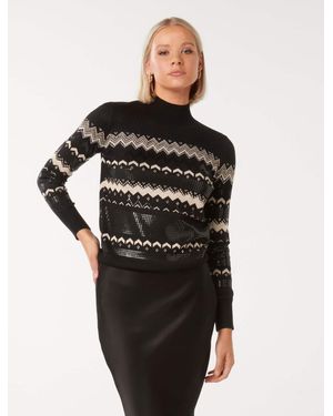 Forever New Steph Embellished Jumper - Black