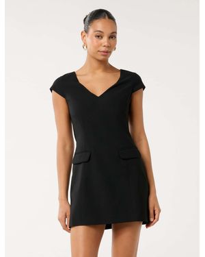 Forever New Layla Cap-Sleeve Mini Dress - Black
