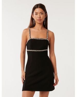 Forever New Tiana Embellished Mini Dress - Black