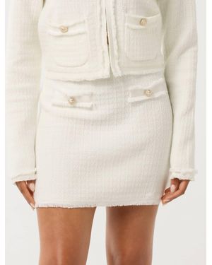Forever New Faith Petite Boucle Knit Skirt - Natural