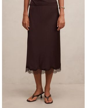 Forever New Enola Lace Midi Skirt - Brown