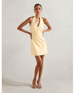 Forever New Ricki Petite Halter Hook And Eye Mini Dress - Natural