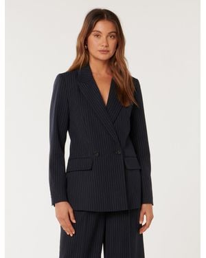 Forever New Bella Double-Breasted Blazer Jacket - Brown
