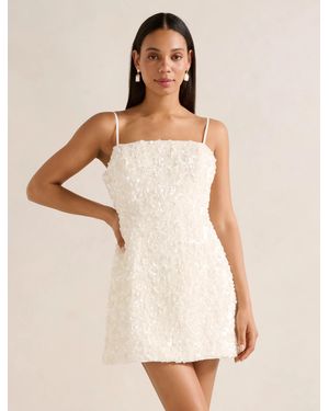 Forever New Kirby Sequin Mini Dress - Natural