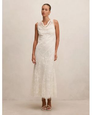 Forever New Jenna Panelled Lace Dress - Natural