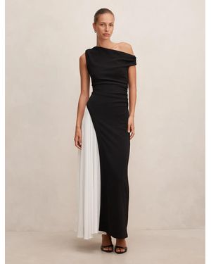 Forever New Camille Off Shoulder Contrast Maxi Dress - Natural
