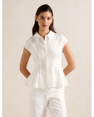 Forever New Carina Pleated Shirt - Natural