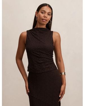 Forever New Tahlia Textured Lace Tank Top - Black