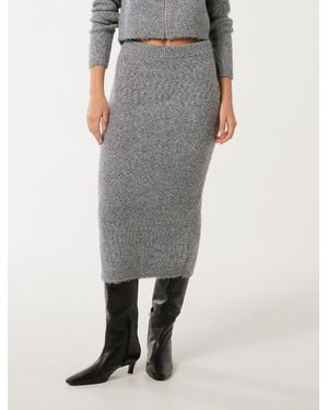 Forever New Sasha Boucle Co-Ord Midi Skirt - Grey