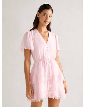 Forever New Emmy Lace Trim Mini Dress - Pink