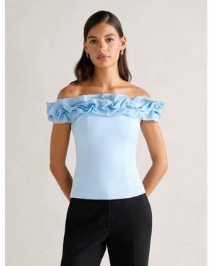 Forever New Stephanie Ruffle Off-Shoulder Top - White