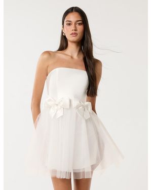 Forever New Camelia Strapless Mini Dress - White