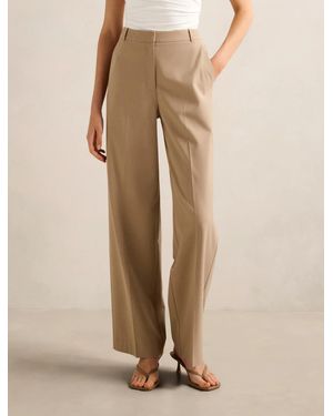 Forever New Sophia Wide Leg Trousers - Natural