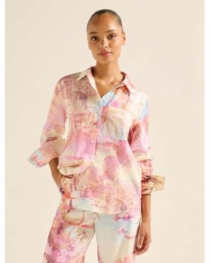 Forever New Lydia Oversized Linen Shirt - Pink