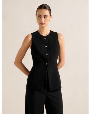 Forever New Haisley Long Waistcoat - Black
