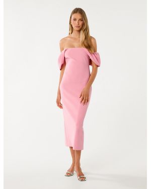 Forever New Jacinta Off-Shoulder Bodycon Midi Dress - Multicolour