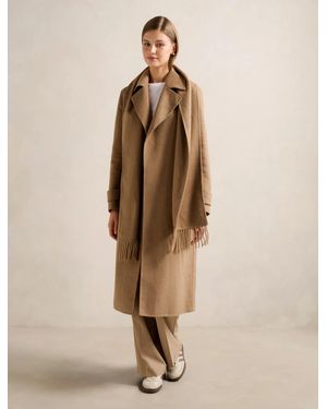 Forever New Saige Felled Scarf Coat - Natural