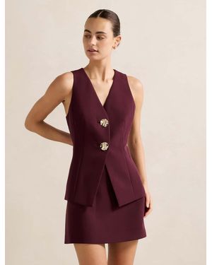Forever New Lee Long Waistcoat - Red