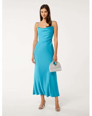 Forever New Mia Satin Maxi Dress - Blue