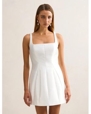 Forever New Kaitlyn Structured Satin Mini Dress - White