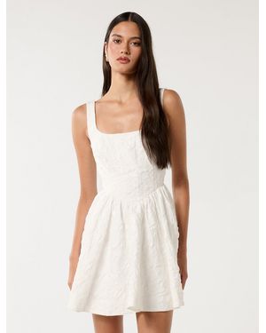 Forever New Lauren Jacquard Mini Dress - White