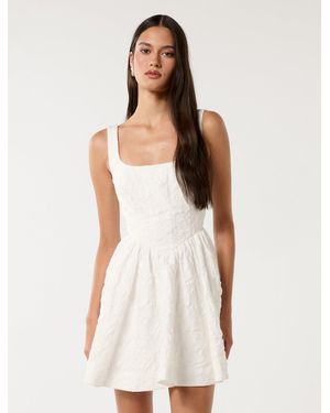 Forever New Lauren Jacquard Mini Dress - White