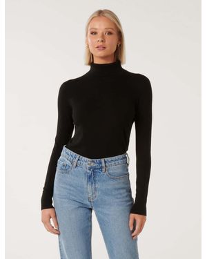 Forever New Sarah Layering Roll Neck Knit Top - Black