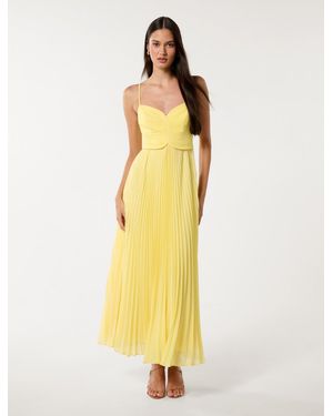 Forever New Hartford Pleated Midi Dress - Yellow