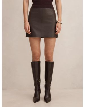 Forever New Lauren Vegan Leather Mini Skirt - Brown