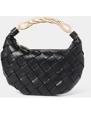 Forever New Willa Weave Metal Handle Bag - Black