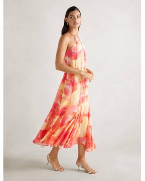 Forever New Casey Halter Godet Midi Dress - Red