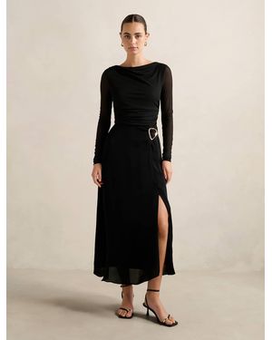 Forever New Arabella 2-In-1 Midi Dress - Black