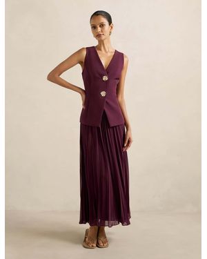 Forever New Larissa Petite Pleated Vest Maxi Dress - Multicolour