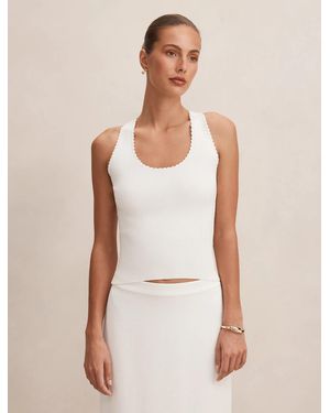 Forever New Bree Crochet Detail Knit Tank Top - White