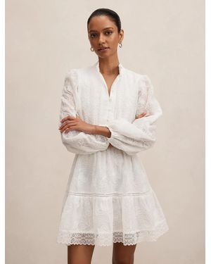 Forever New Thalia Petite Embroidered Mini Dress - Natural