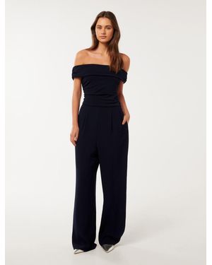 Forever New Danni Off-Shoulder Jumpsuit - Blue