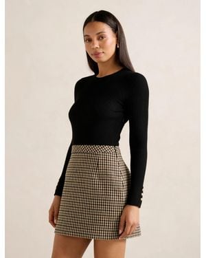 Forever New Aisha 2-In-1 Knit Mini Dress - Black