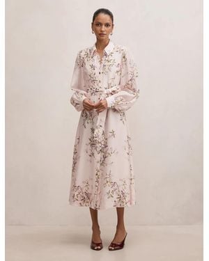 Forever New Hazel Petite Shirt Midi Dress - Natural