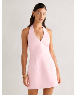 Forever New Ricki Halter Hook And Eye Mini Dress - Pink