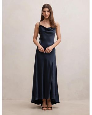 Forever New Tilesha Satin Cowl Slip Maxi Dress - Blue
