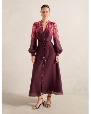 Forever New Camilla Long-Sleeve Printed Midi Dress - Pink