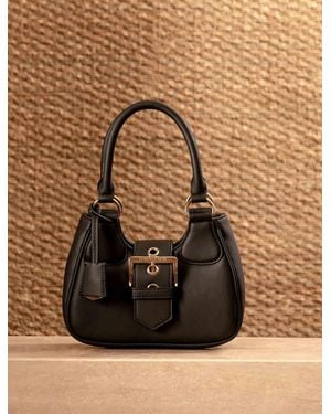 Forever New Signature Madison Buckle Moon Bag - Brown