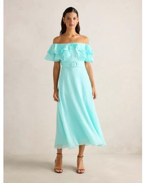 Forever New Jemima Ruffle Midi Dress - Blue