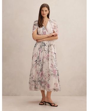 Forever New Jodie Gathered Cape Maxi Dress - Natural