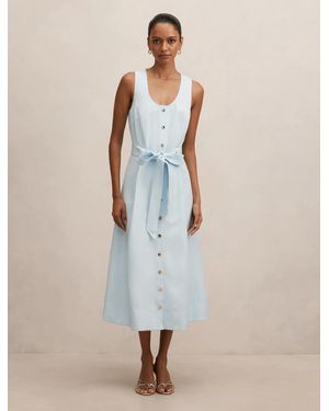 Forever New Priscilla Petite Button Down Midi Dress - Natural