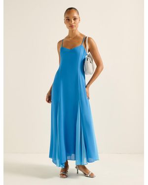 Forever New Dahlia Contrast Godet Maxi Dress - Blue